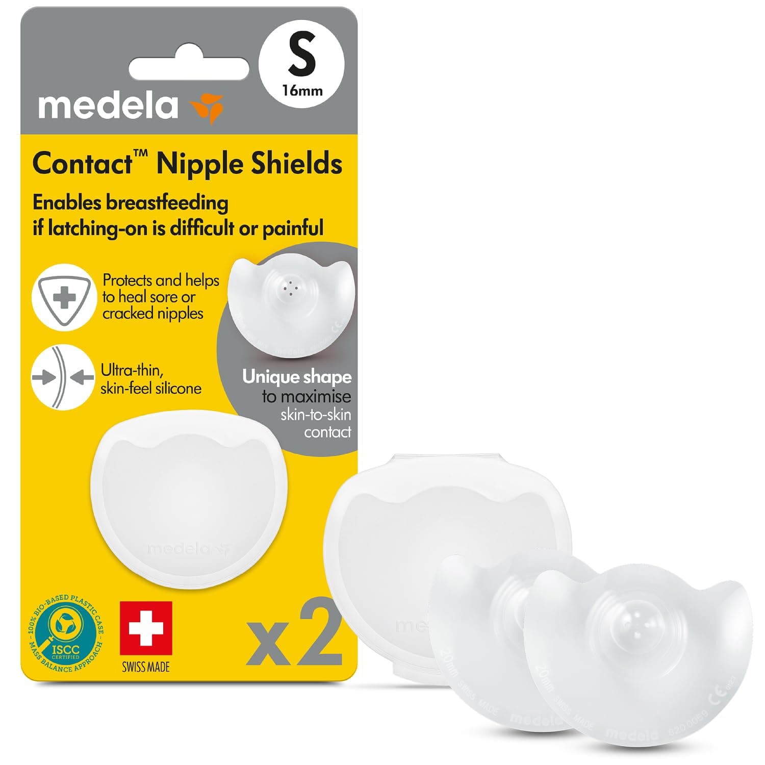 Medela Contact Nipple Shields With Case Small – Soft Silicone Breastfeeding Shields