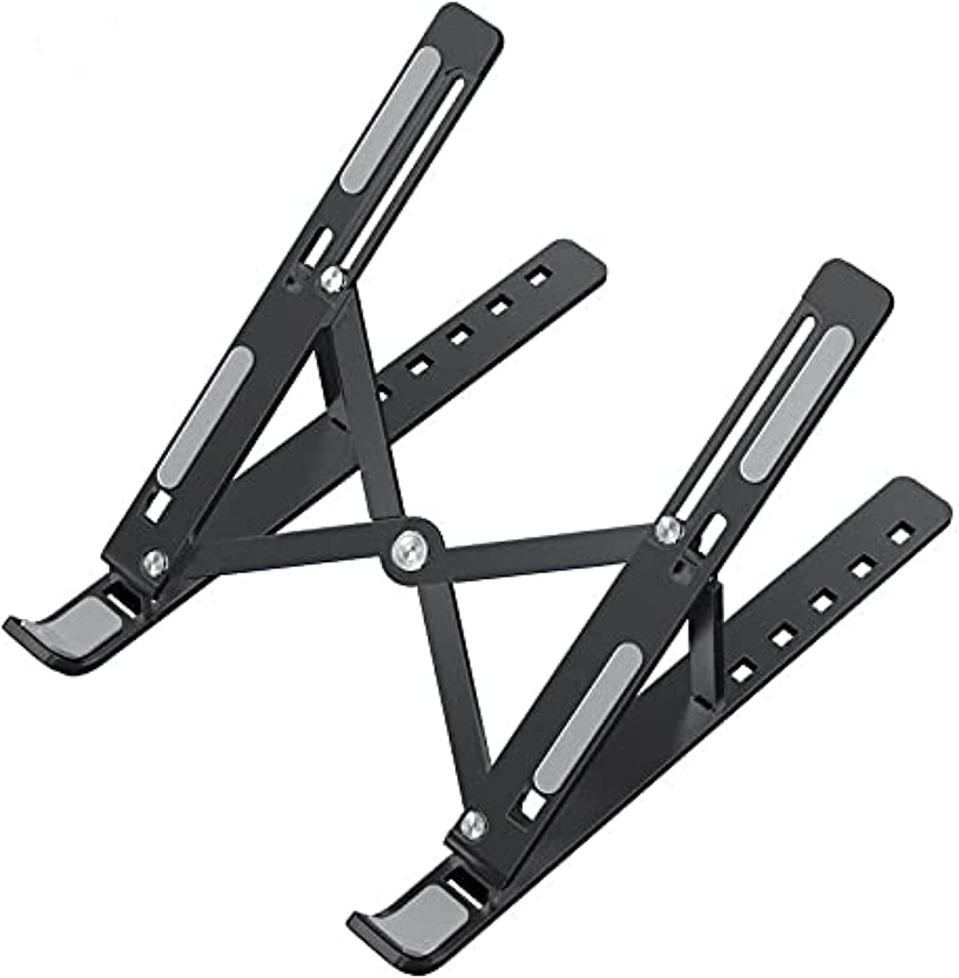 حامل لابتوب قابل للتعديل ومريح من الألومنيوم للمكتب من بورتال ايه اي، لون أسود