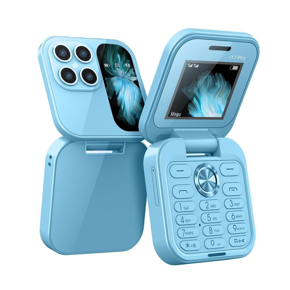 i17 PRO Mini Flip Phone, Foldable Phone with FM Radio, Magic Voice, Blacklist, Speed Dial, Vibration, 2 SIM Cards, Small Display, Foldable Phone, Easy to Use, Gift for