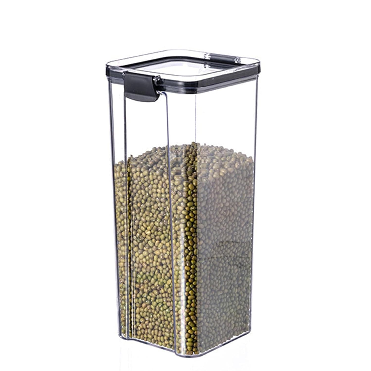 Airtight Food Storage Containers Set, Dry Food Plastic Canisters Storage Organization for Kitchen and Pantry, BPA Free Kitchen Canisters for Cereal, Rice, Plastic Grain Containers Storage Box (1800ml)