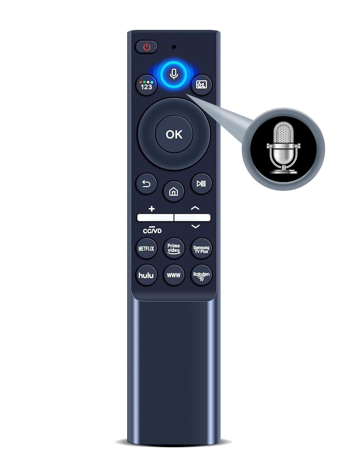 New Universal Voice Remote Control Applicable for All Sam-sung TV LED QLED UHD SUHD HDR LCD Frame Curved Solar HDTV 4K 8K 3D Smart TVs, with Buttons for Netflix, Prime Video, WWW