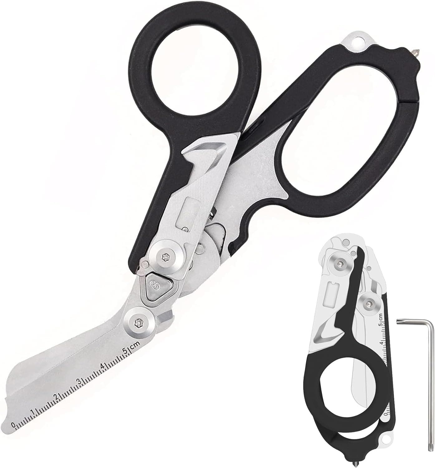 YelaJoy Trauma Shears, 6-in-1 Multi-Function Foldable, Stainless Steel Heavy Duty for Medical & Outdoor Emergencies
