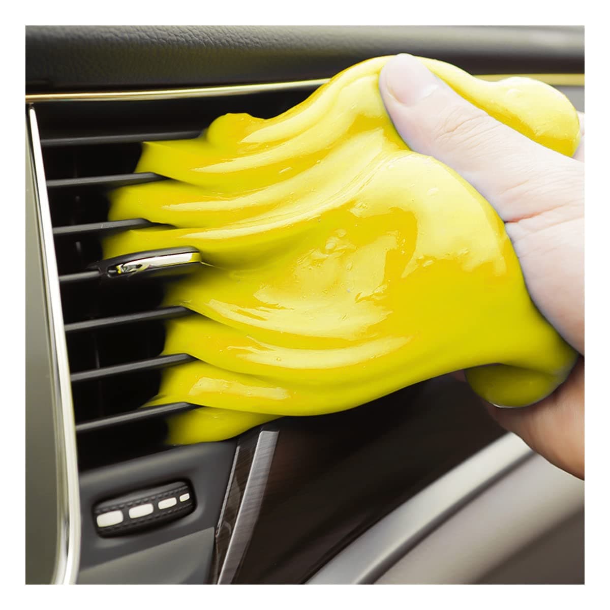 Moly Magnolia Car Cleaning Gel for Vents and Keyboards, Yellow | soft putty texture, lifts dust from narrow gaps, for car interiors PCs and cameras, car interior accessories