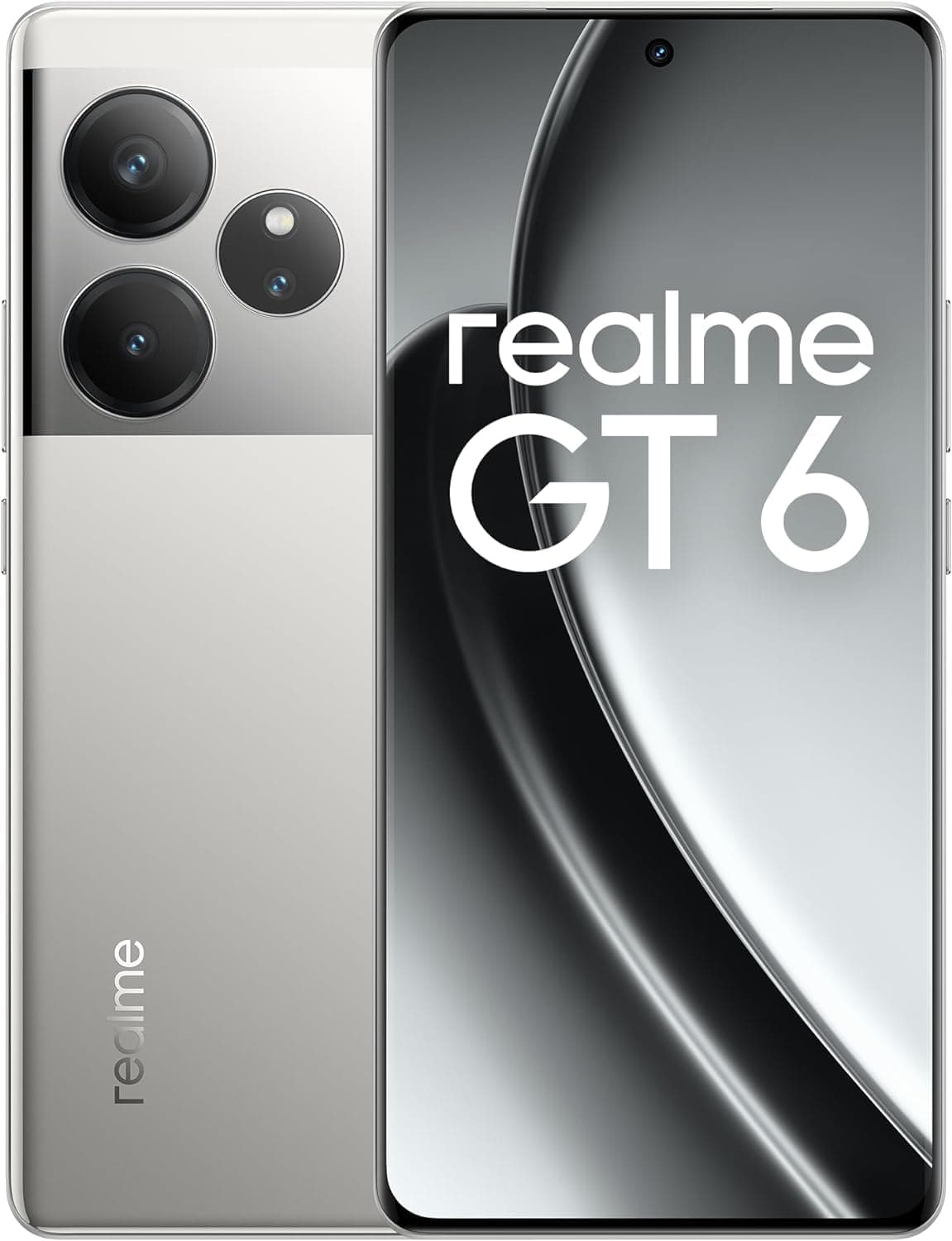 Realme GT 6 5G Smartphone (12GB RAM + 256GB ROM) | Dual SIM | Snapdragon 8s Gen 3 | 6.78" LTPO AMOLED 120Hz | 50MP OIS Triple Camera | 120W Fast Charging | Android 14 (Fluid Silver)