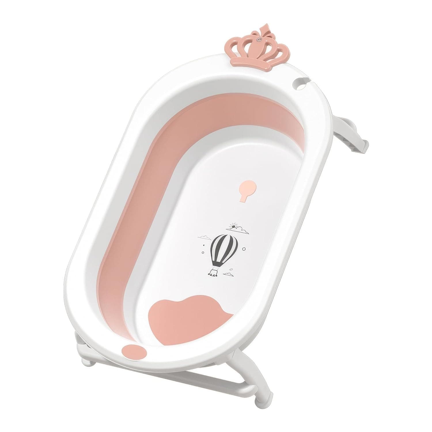 RENOVO Royal Foldable Bathtub Portable Baby Bath Tub for Toddler Collapsible Foldable Safe Non-Slip Bathtub For kids, Pink