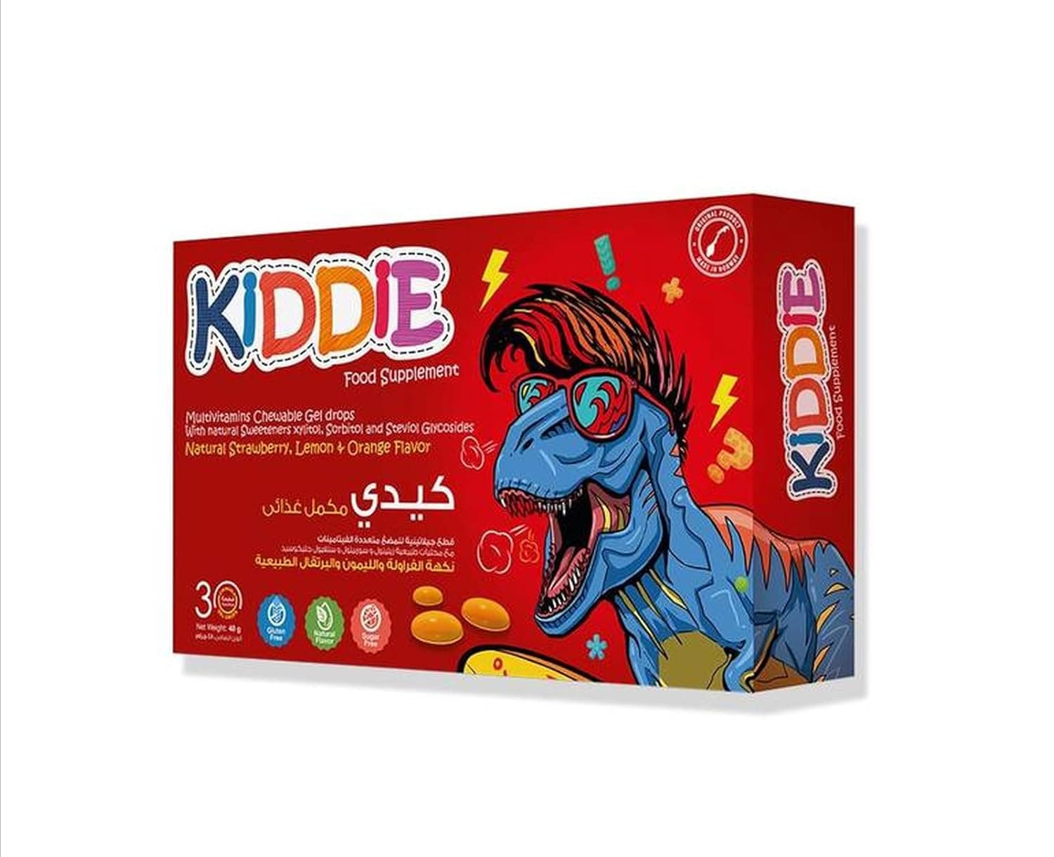 Kiddie Multivitamins Vitamin C 15 mg and Vitamin D3 5 mcg Lemon, Orange and Strawberry Flavor 30 Gummies