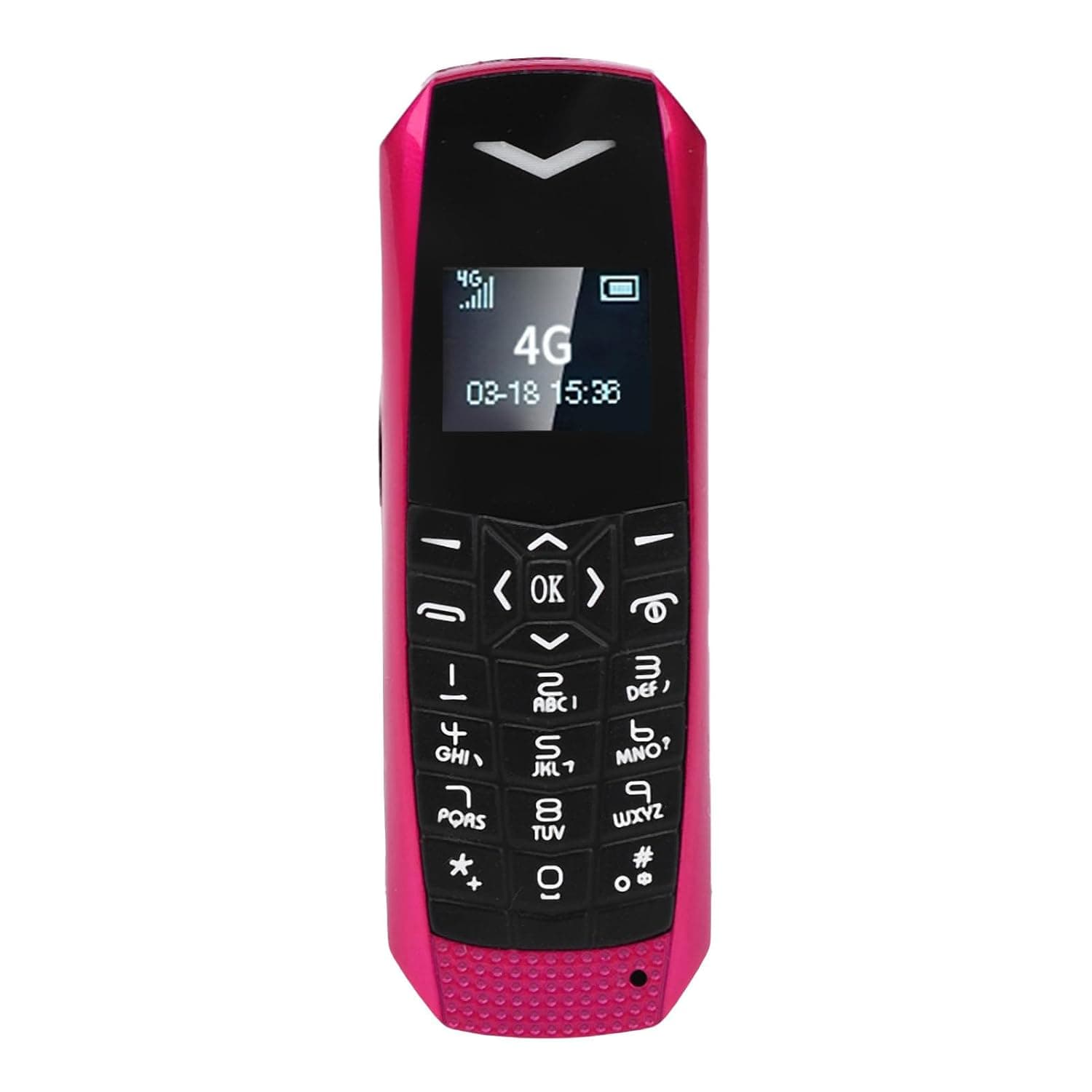 Annadue 4G LTE Unlocked Mobile Phone for Senior, 1GB ROM 64MB, Compact 4G Cell Phone Supports Bluetooth MP3 FM SOS Key Call Message, Large Buttons (Rose Red)