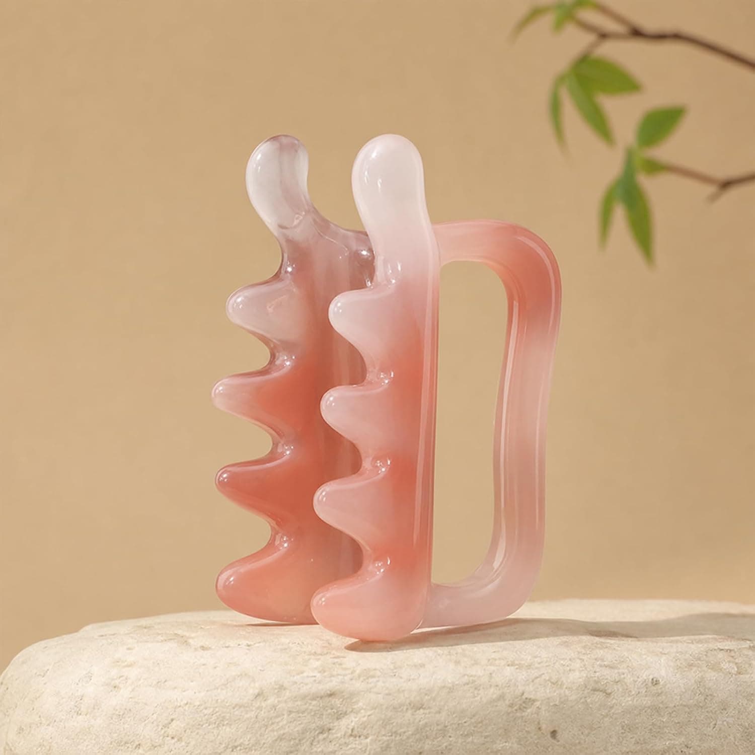 1pc Resin Fascia Massage Tool - Grip Handle Massager for Muscle Relaxation, Ergonomic Design for Neck, Shoulders, Back, Waist & Legs, Pink