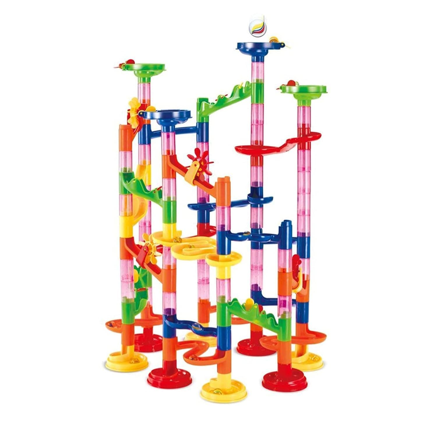 Moniss Construction Marble Run Race Track DIY Building Railway 105 Piece Set Kids 3D Maze Ball Roll Toys Children Festival Gift
