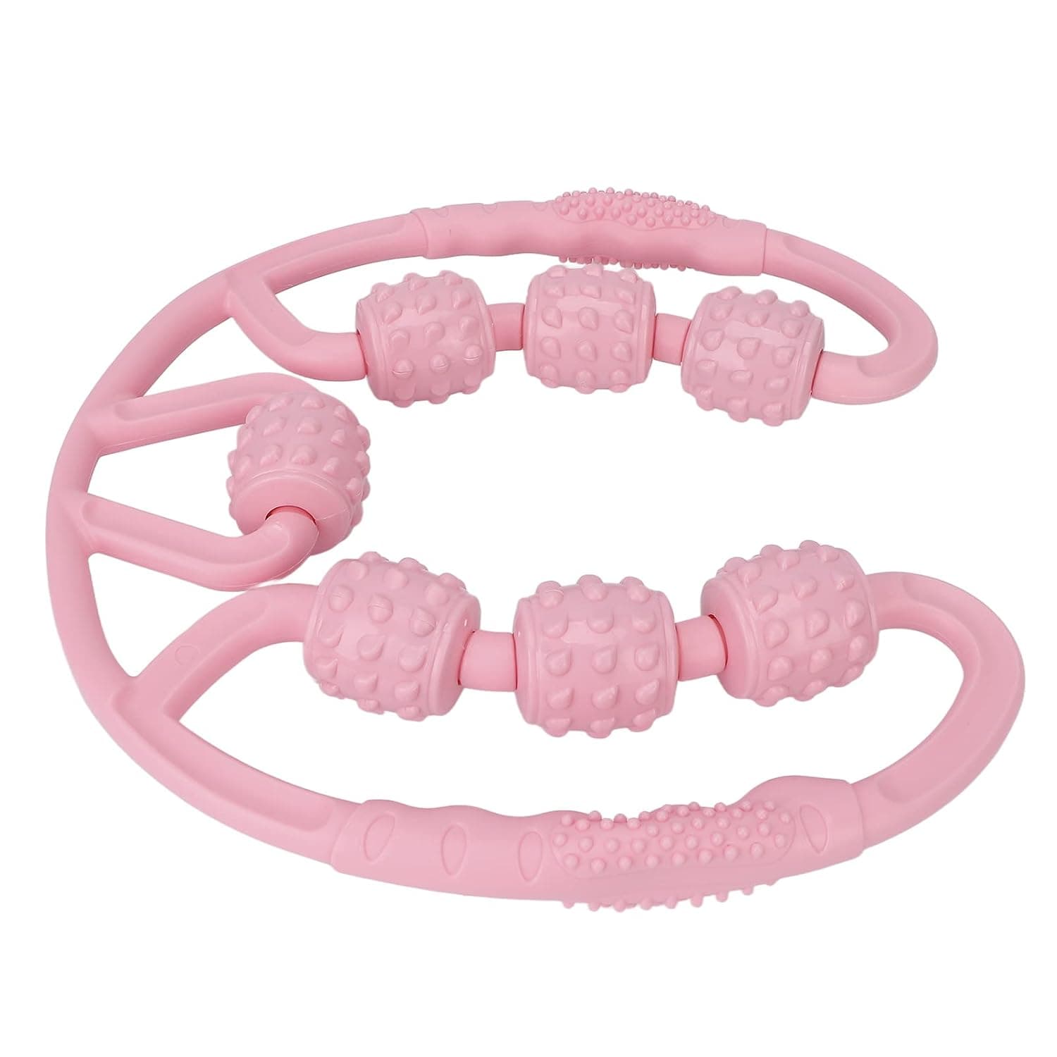 Leg Massage Roller 7 Wheels Soft & Gentle Design for Leg Soreness Relief for Calf Thigh Relaxation Pink 25 X 22cm