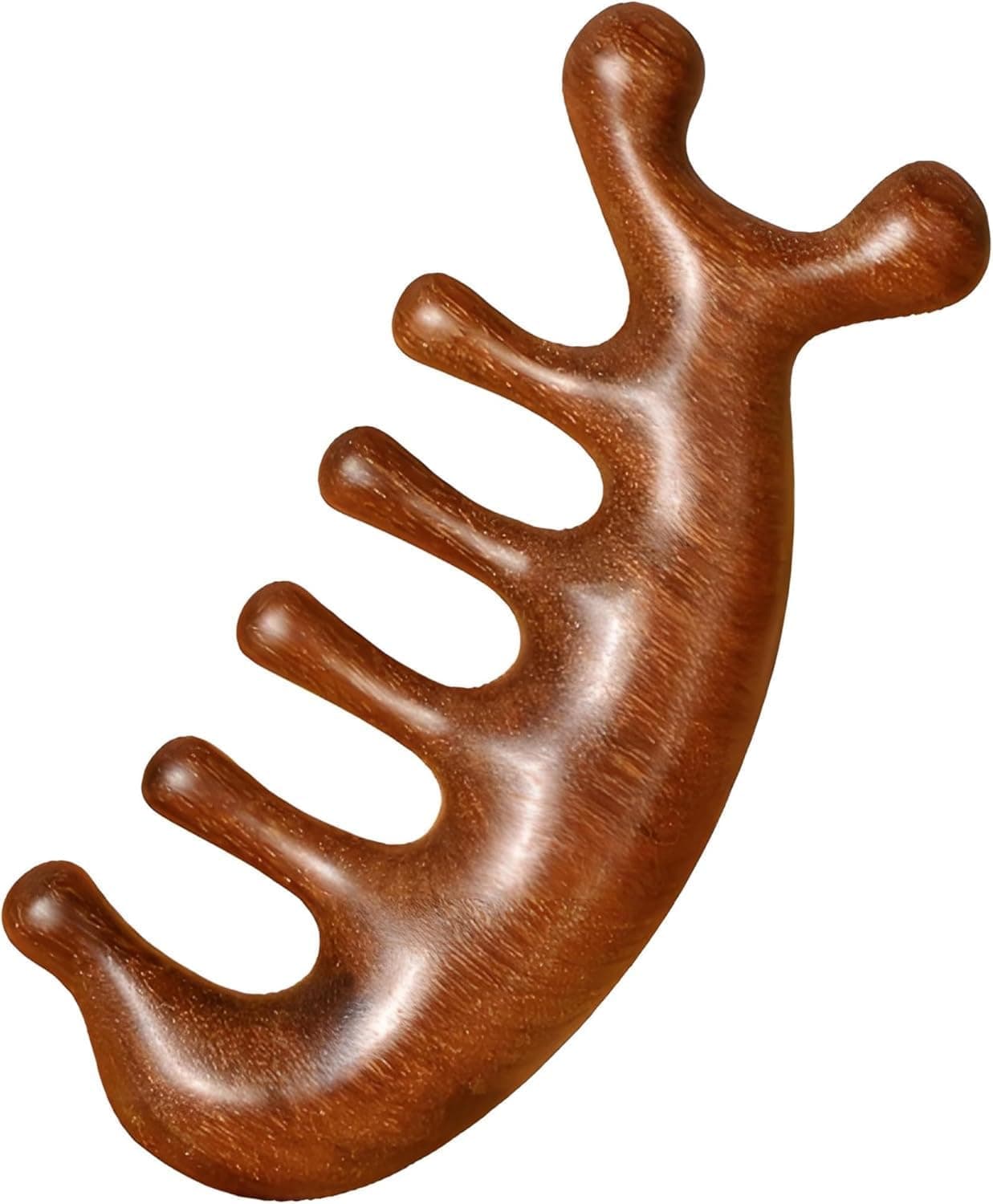 SYOSI Wooden Scalp Massager, Handmade Wood Multi-Functional Meridian Massage Comb for Head, Face, and Neck - Sandalwood Wide Tooth Combs - Wood Massage Comb & Sandalwood Comb for Luxurious Hair Care