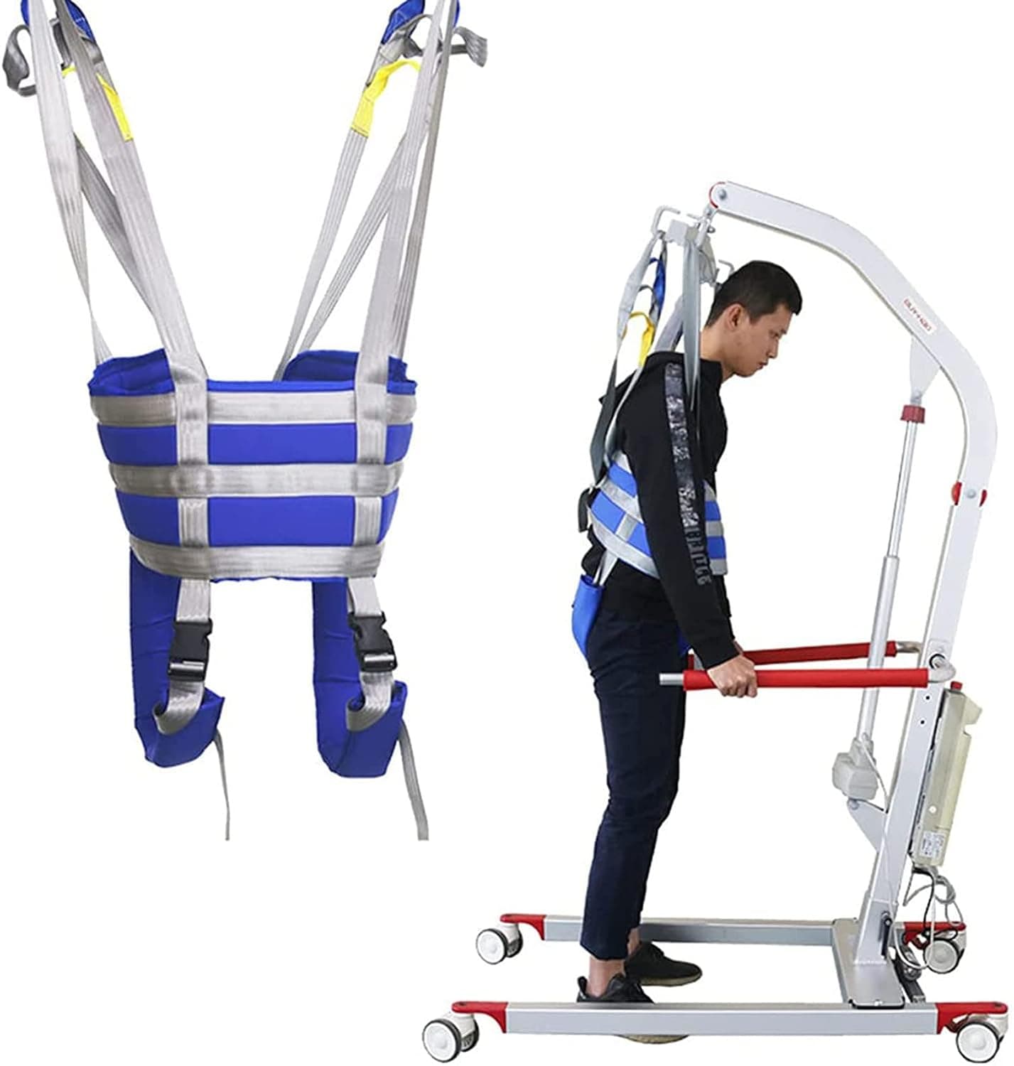 Patient Full Body Lift Sling, Standing Walking Aids,Medical Gait Belt Divided Leg Sling,for Elderly & Disabled Thigh Hip Waist Lumbar Back Supports (Size : M)