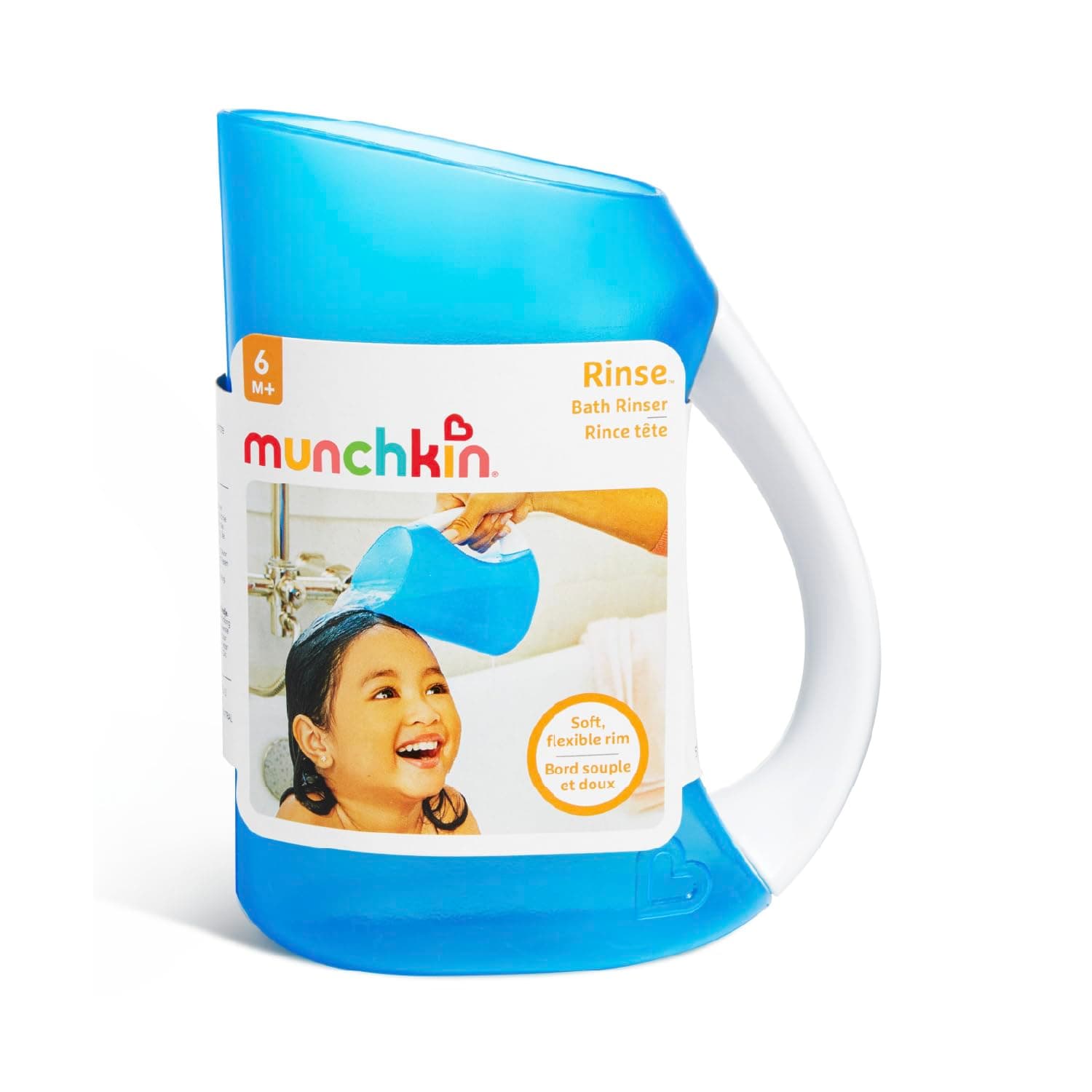 Munchkin Rinse Shampoo Rinser, helps cleans the hair after shampoo, mild for the little head and eyes, controlled flow, infant/baby/toddler/kid, 6 months and above, Blue