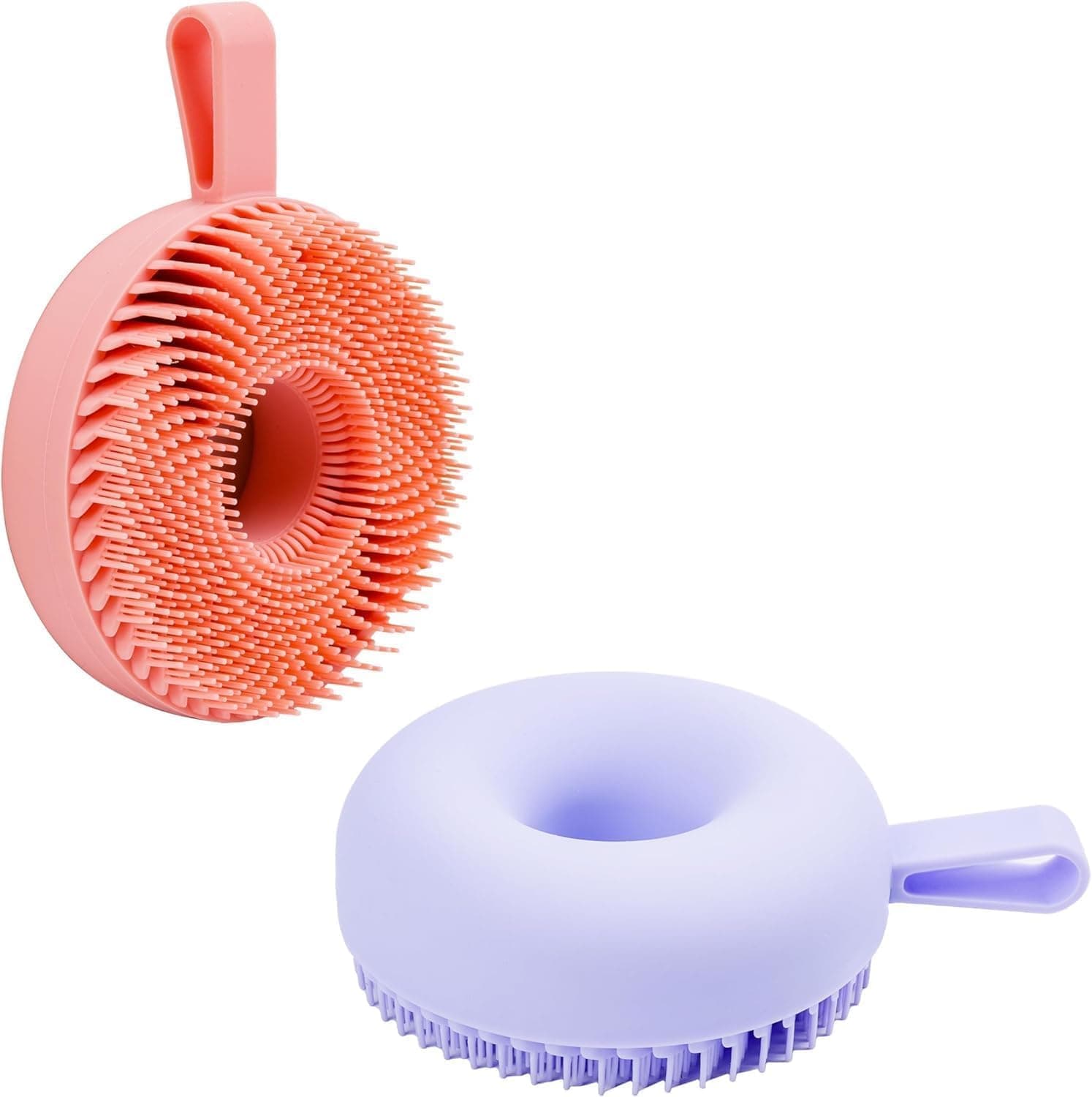 X spring 2 Pack Hair Scalp Massager, 2 in 1 Hair Care Brush, Deep Cleaning Scalp Exfoliator with Flexible Silicone Tips, Relaxing Head Massage Device for All Hair Types