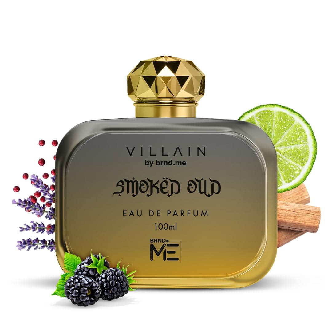 Villain Smoked Oud Luxury Perfume for Men Long Lasting Eau De Parfum 100 ml with Fresh Bergamot Top Notes and Powdery, Animalic, Sandalwood Base, Smoky Woody Fragrance, Can be a Premium Gift for Men