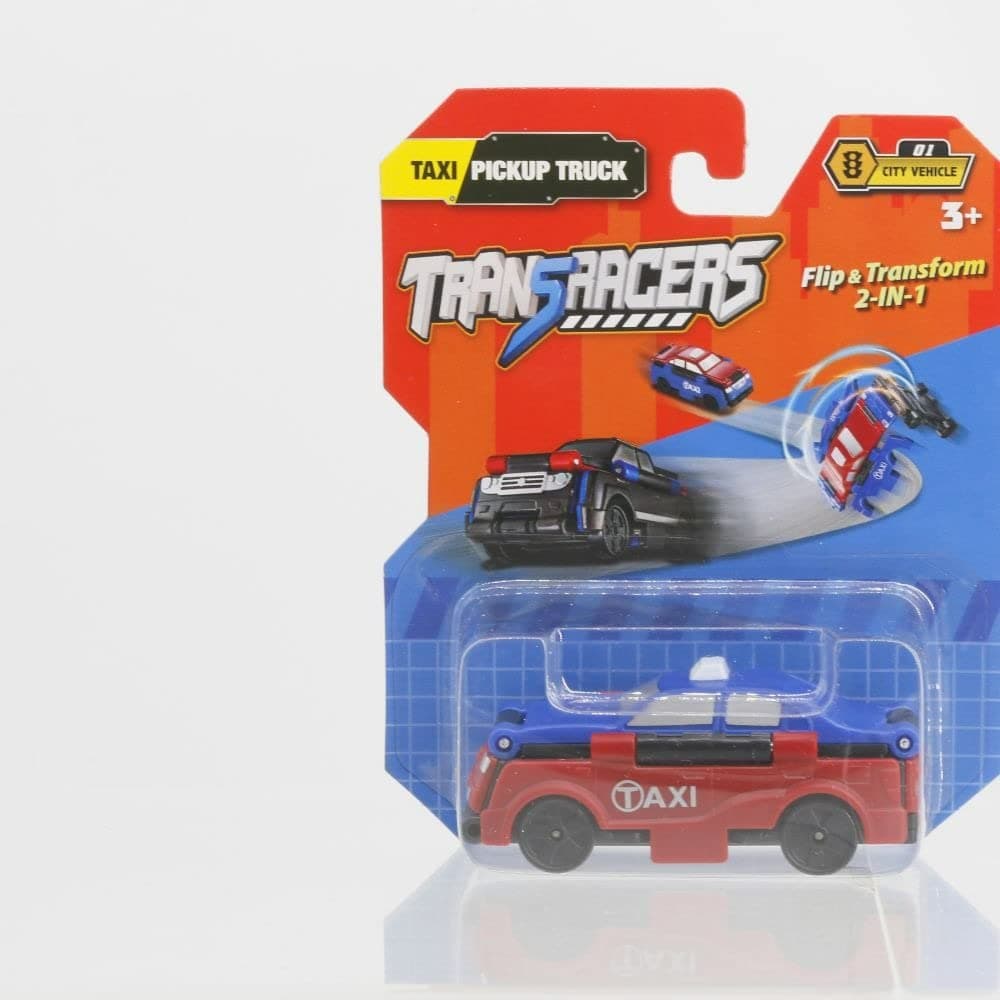 2 in 1 City Vehicle Taxi and Pickup Truck Toy for Kids