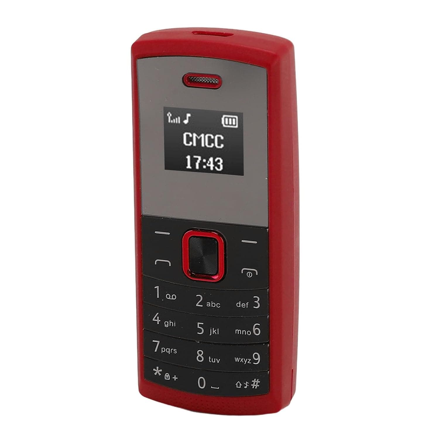 SENECESLI Miniature Phone, Lortable Music Player with Low Tiny Tiny Smaller Mobile Phone for Home (Red)