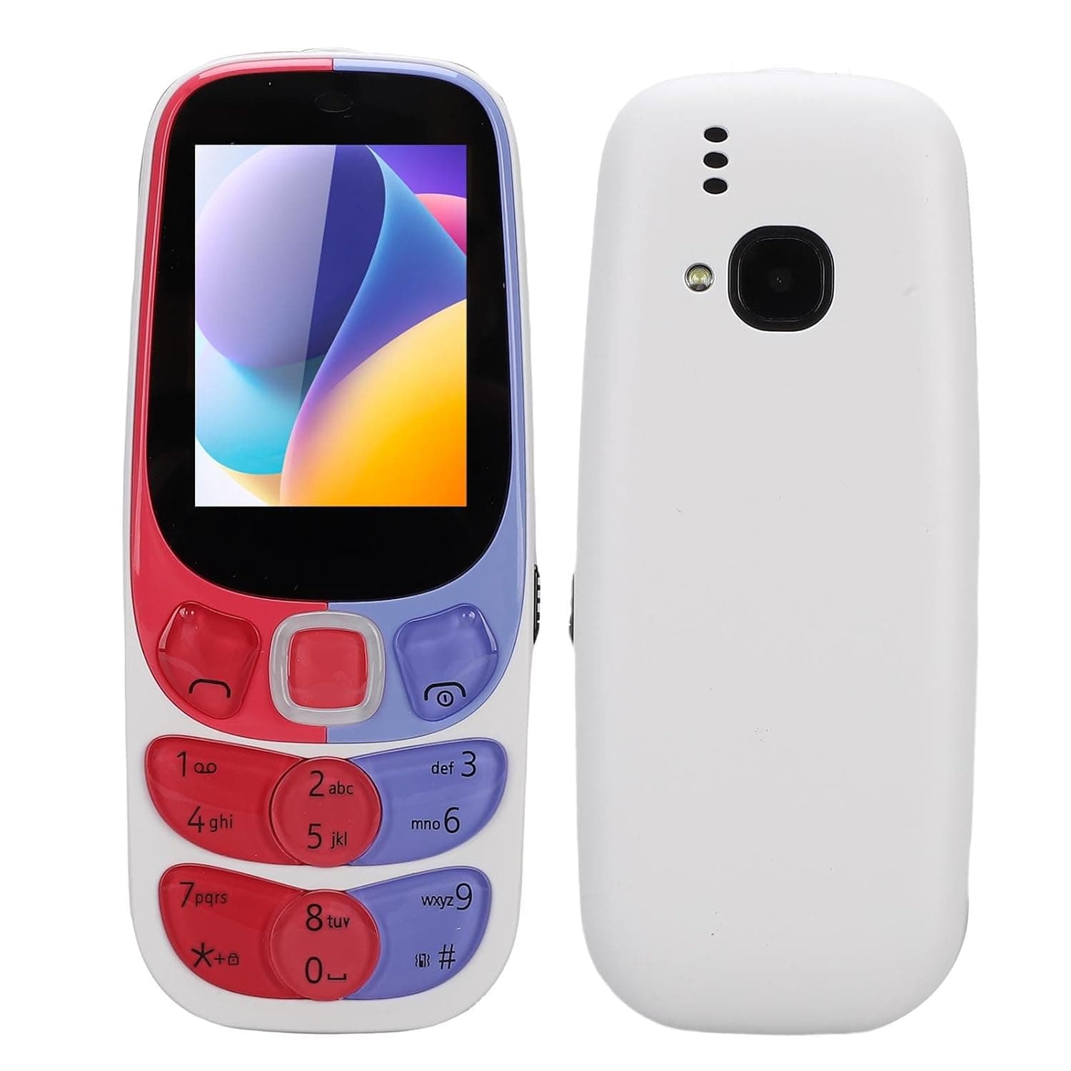 Bewinner Senior Big Button Mobile Phone with Triple SIM Standby, 3000mAh Battery, 2.4 Inch Screen Crystal Keys,Emergency Flashlight, FM Radio, Bluetooth for Elderly (White)