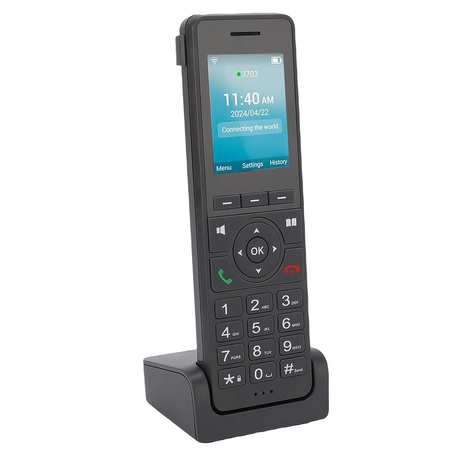Cordless Phone with 4G VoLTE/WiFi/BT, 16H Talk Time, 256GB Memory, 3-Way Calling, Dual MIC Noise Cancellation