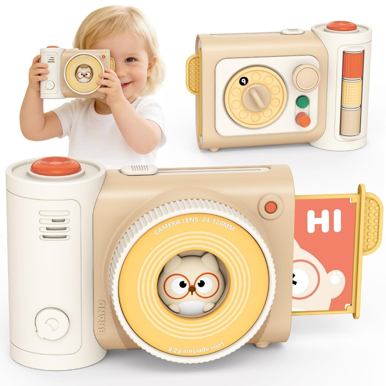 Baby Toys Camera for Pretend Play, Sensory Toys Montessori Toy for 1+ Year Old Boys Girls, Travel Activity Cube for Toddlers 123, Birthday Gifts for Girl Boy Kids Toddlers