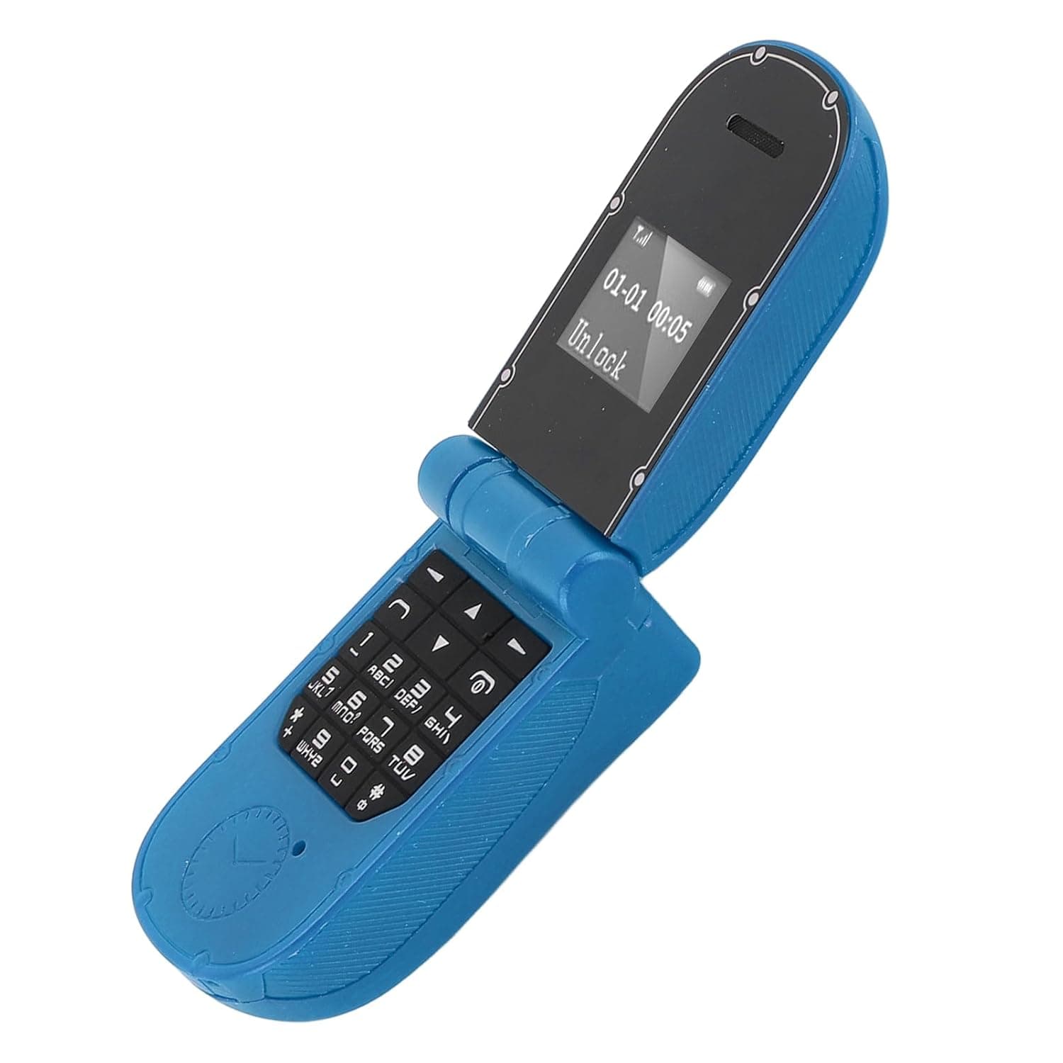 SENECESLI GSM Frequency Flip Phone Compact BT Dialling Phone SIM Card Messages Blacklist Unlocked for BT for Android (Blue)