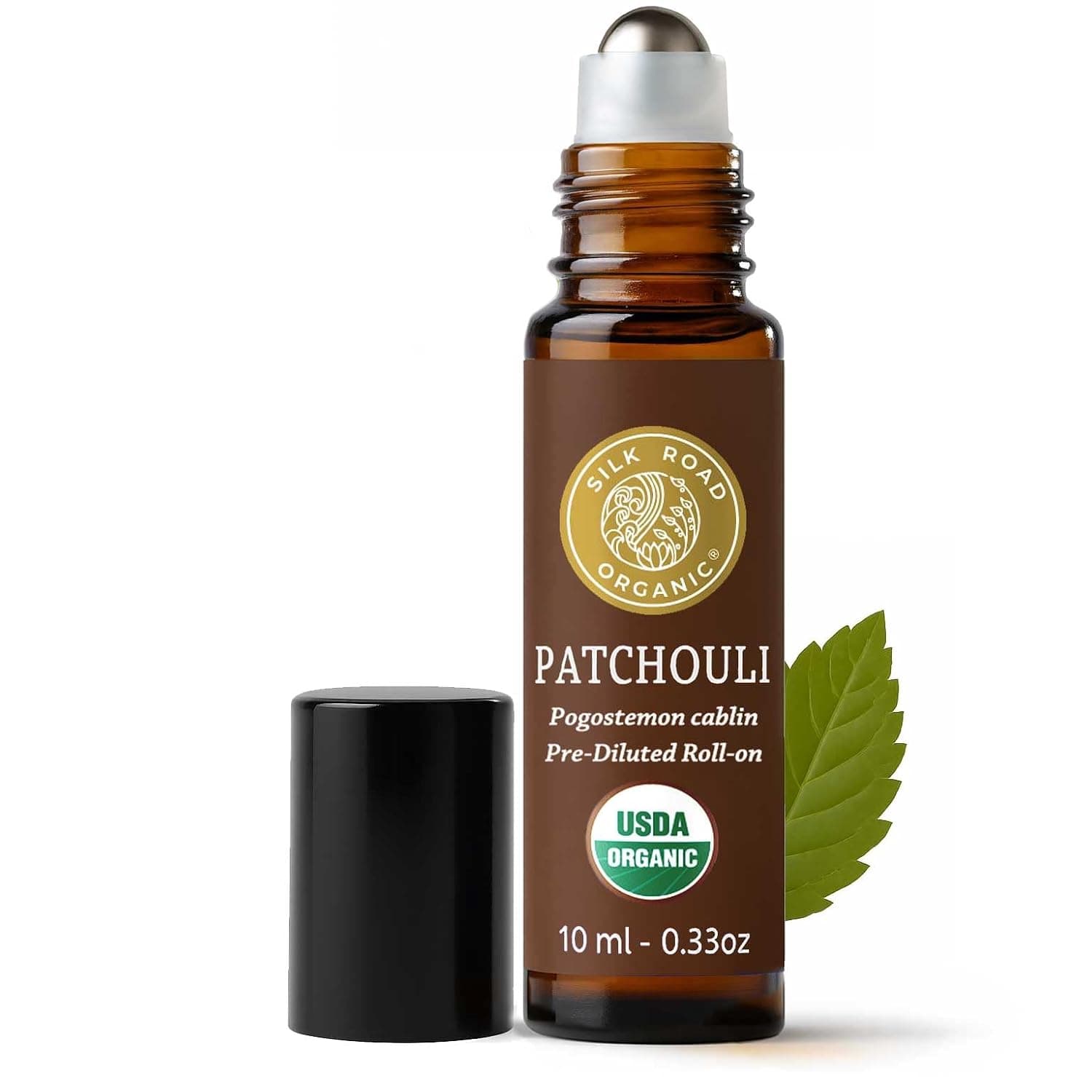 Silk Road Organic Patchouli Essential Oil Sultry Roll On, USDA Certified | Subtly Sensual, its Rich Grounding Aroma Inspires Calm, Self-Connection & an Easy Sense of Joy. Eases Everyday Stress.