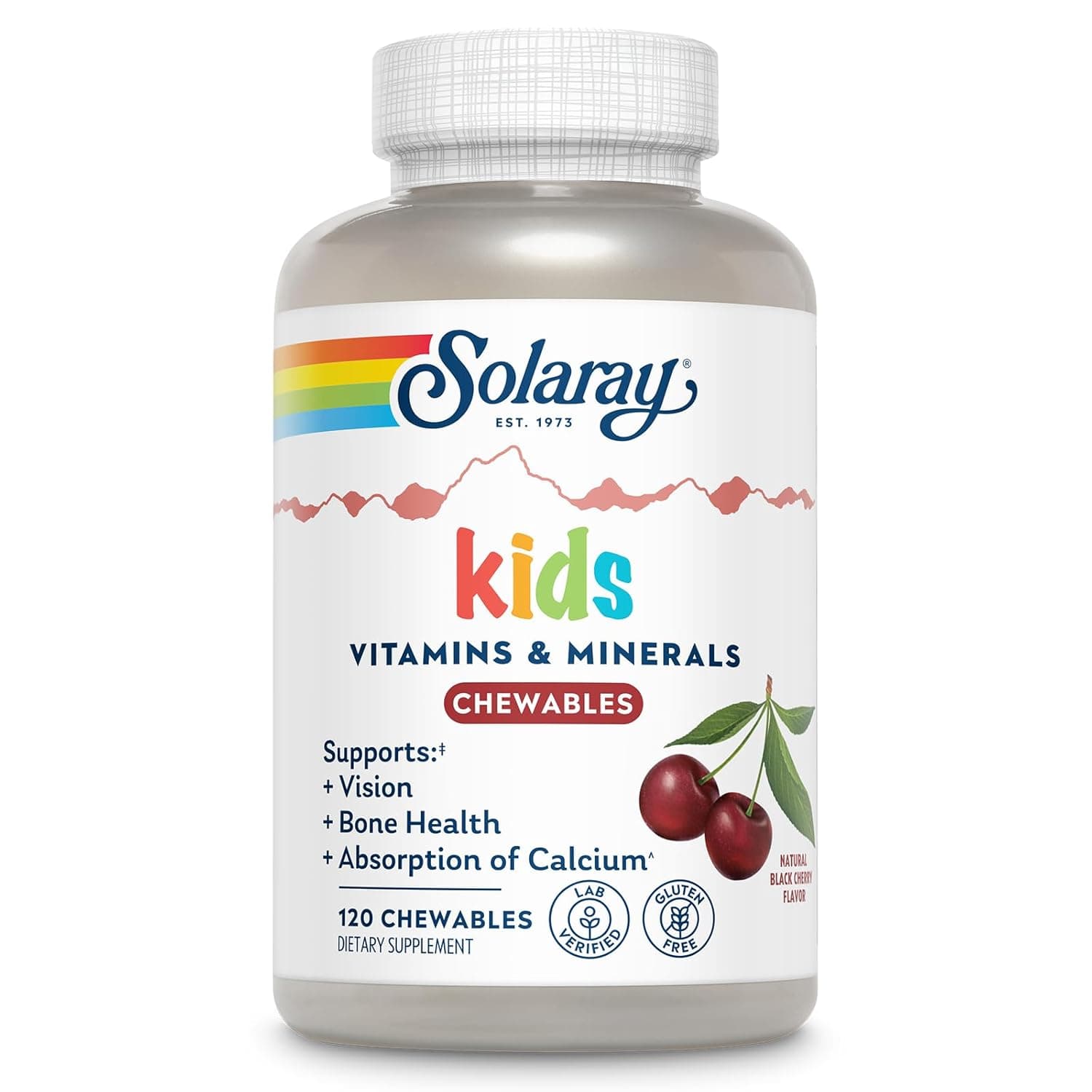 SOLARAY Children's Vitamin and Minerals Natural Black Cherry Flavor - 120 Chewables