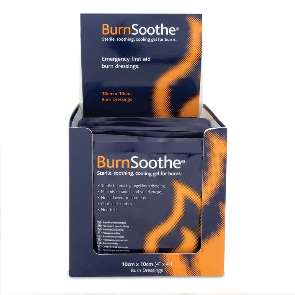 Reliance Medical Burnsoothe Cooling Gel Immediate Dressing For Burns In First Aid Sterile Burns Soothing, Non-Adherent, Non-Toxic, Minimize Trauma And Skin Damage, 10 Cm x 10 Cm, (Pack Of 10)