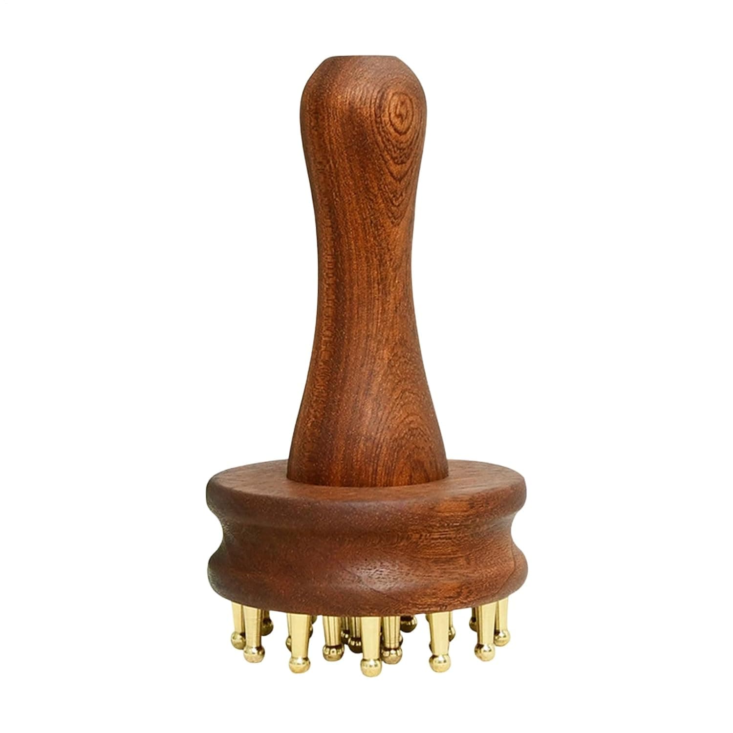 Meridian Massage Brush Wooden Brass Teeth Deep Tissue | Meridian Massage Brush Gua Sha Tool for Relief Relaxation Men Women Elderly Head Shoulder Belly Leg Muscle Home Spa Travel