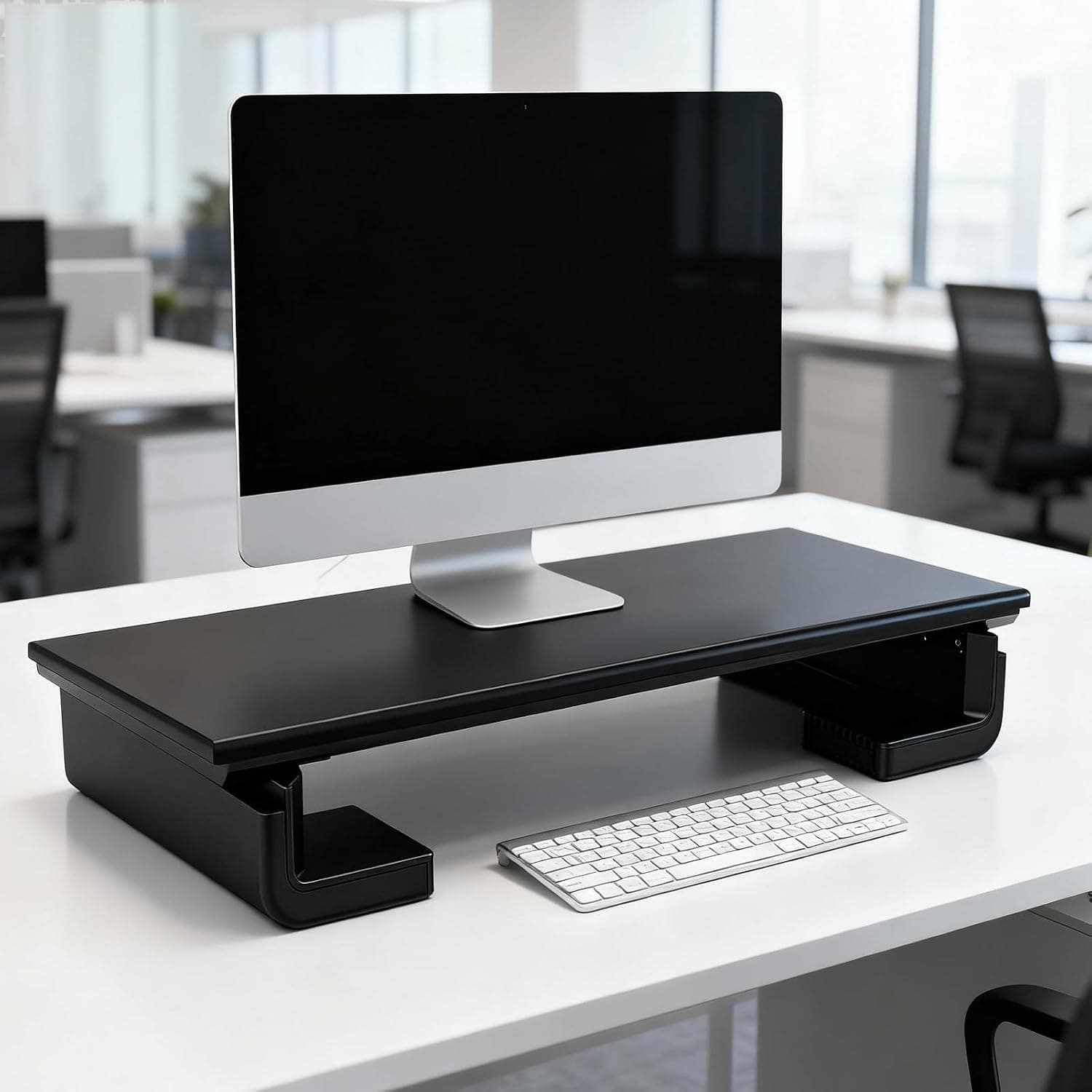 Asixxsix Computer Stand, Ergonomic Design Monitor Riser with USB 2.0 Port and Anti Slip Feet, Screen Desk Shelf Riser for Computer Displays Laptops TVs Speakers Printers