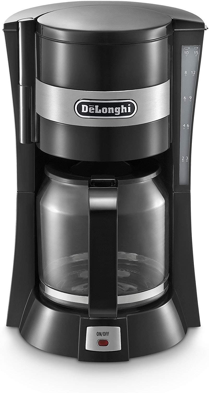 Delonghi Coffee Machine Up To 15 Cup Americano Maker, 900W, 40 Min Auto Shut Off, REUsable Filter, Anti Drip Feature, Warming Plate And Easy To Clean , Icm15211, Black,