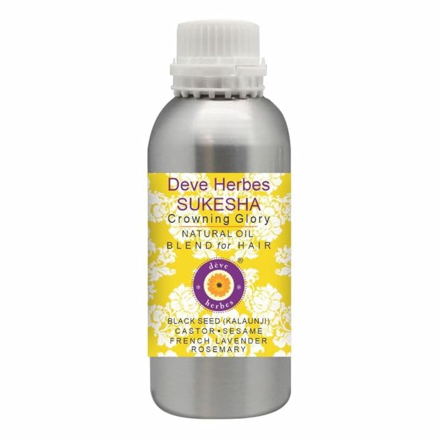 Deve Herbes Sukesha - For Healthy, Strong And Thick Hair. Rosemary, French Lavender Essential Oils In Sesame, Castor & Black Seed (Kalaunji) Oil 630ml (21 oz)