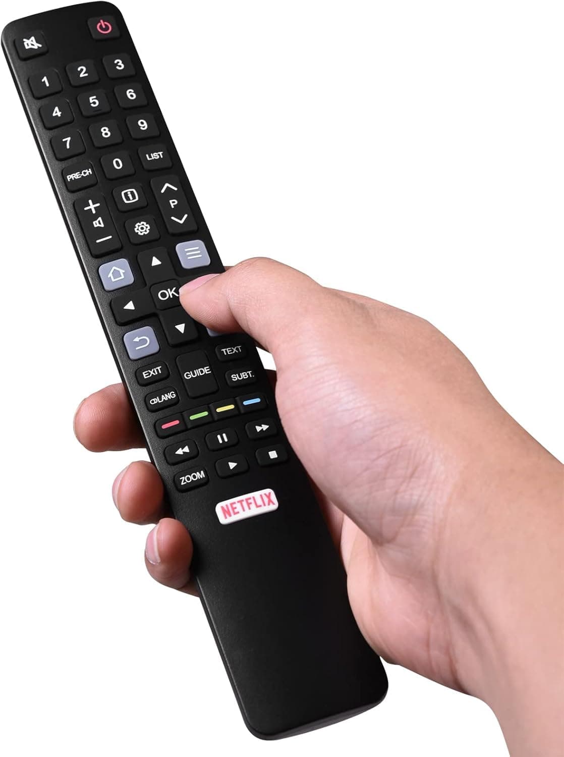 New Universal Remote for TCL QLED Android TV, Controls RC802N Model, TCL 4K UHD LCD LED Smart TV, Black