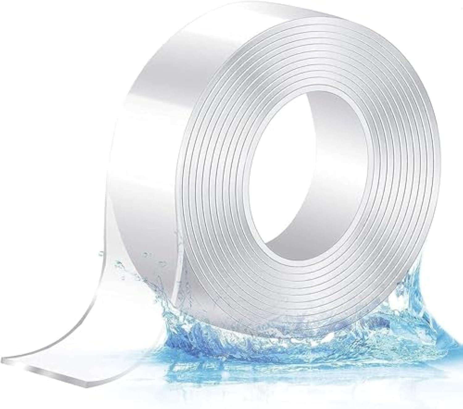 Ivy Grip Tape 3 Meter Magic Improvement Double Sided Tape Mounting Transparent Trace Less Acrylic Reuse Washable Waterproof Adhesive Tape, White, 3M
