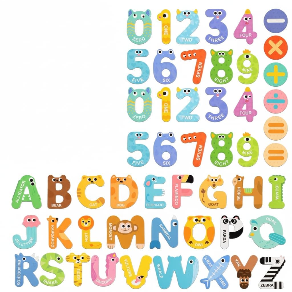حروف وارقام مغناطيسية للاطفال، مغناطيس ثلاجة بحروف ابجدية كبيرة، العاب تعلم الحروف الابجدية للاطفال الصغار، العاب تهجئة لمرحلة ما قبل المدرسة، هدية تعليمية للاطفال، 52 قطعة