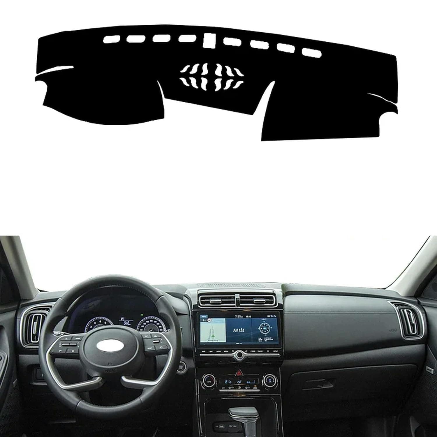 Custom Fit Dash Mat for Hyundai Creta 2022 2023 2024 2025, High quality polyester， Premium Car Dashboard Cover Sunshade Protector - Anti-Glare, Anti-UV, Non-Slip Interior Accessory