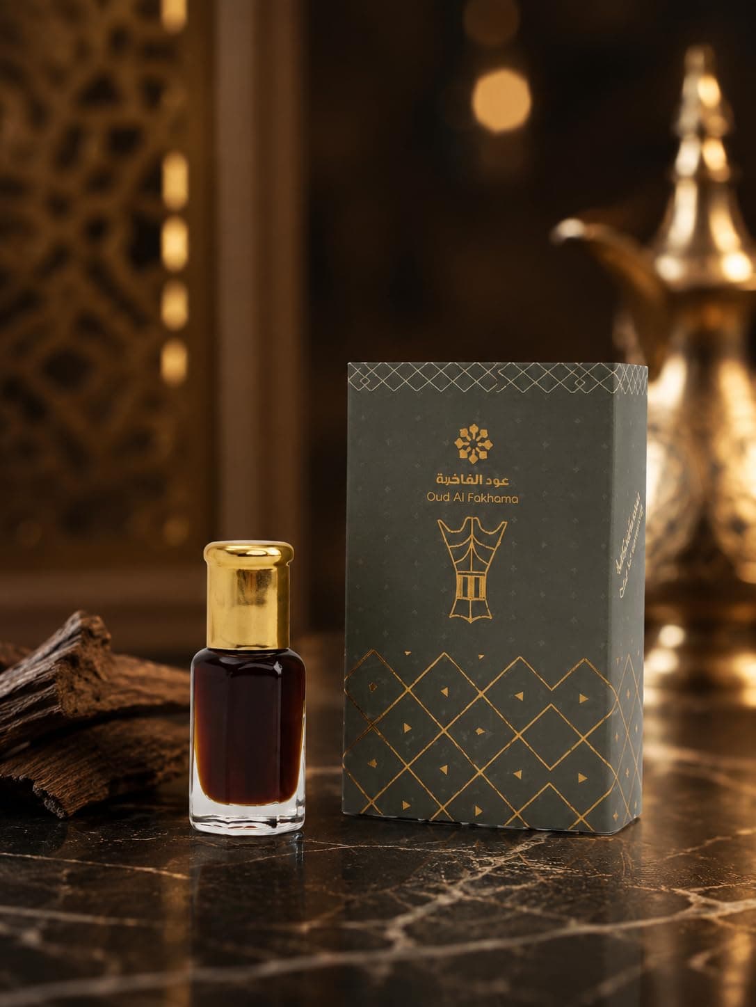Oud Al Hatama Natural Oud Perfume Oil in Small Bottle