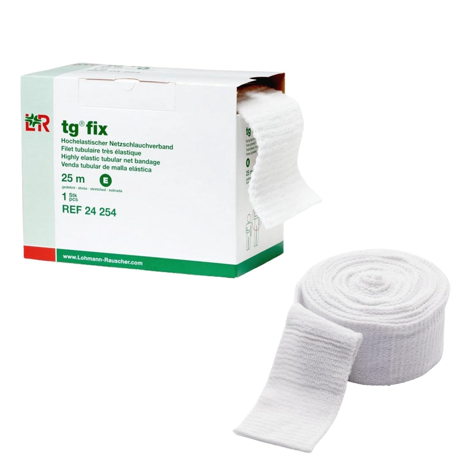 Sammons Preston Lohmann&Rauscher 34971 tg Fix Net Tubular Bandage, Elastic Net Wound Dressing, Bandage Retainer for Large Trunks, Hips & Armpits, Size E (140cm Wide x 25m Long When Stretched)