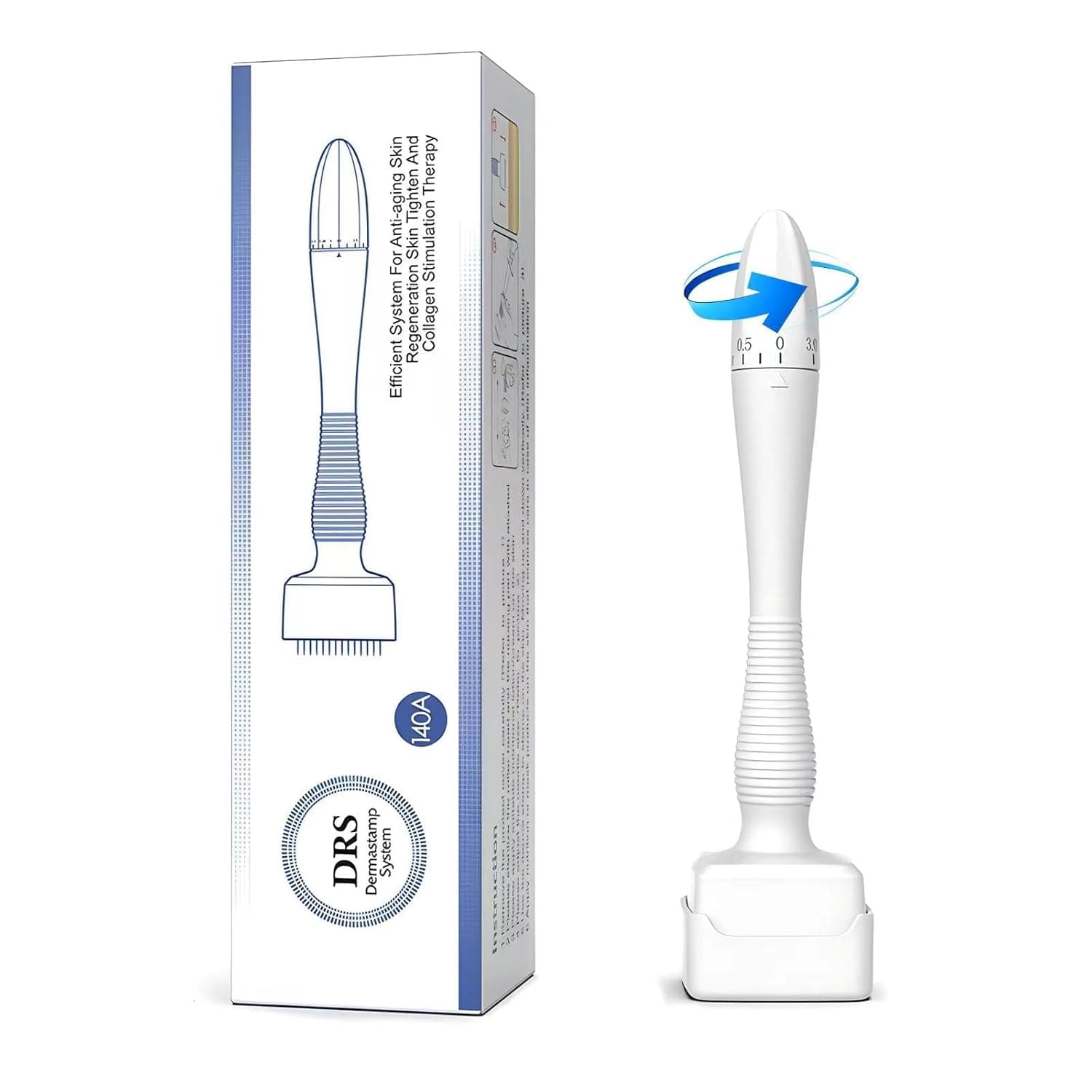 قلم ديرما ستامب للشعر من زيفير كرافت صغير انيق لنمو الجسم واللحية خفيف الوزن بابرة دقيقة 0-3 ملم 140 ابرة تيتانيوم درجة ايه ديرماستامب قابل للتعديل