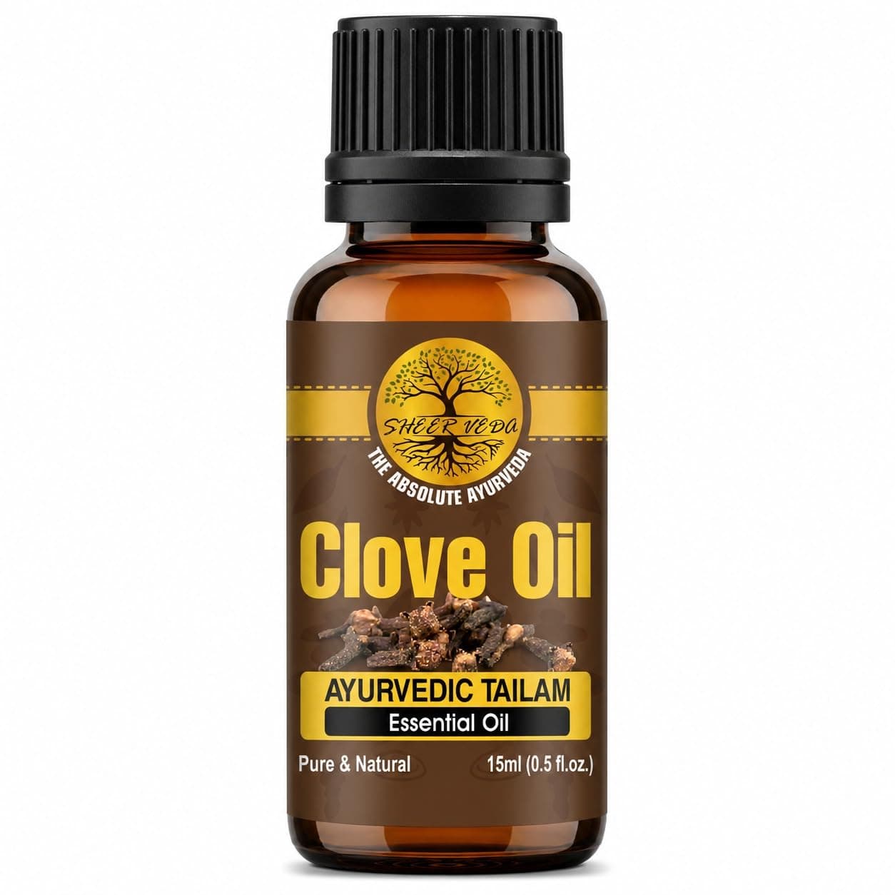 Sheer Veda Clove Essential Oil 100% Pure, Natural and Undiluted for Skin, Hair and teeth 15 ml