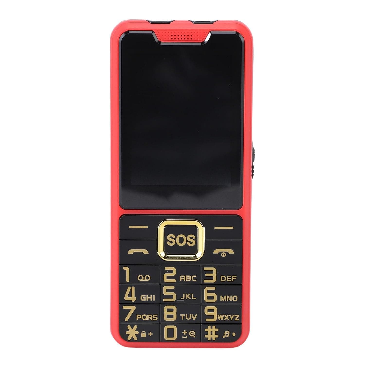 XUMIUZIY Big Key Phone, 2.6 Inch HD Shatterproof Screen with Dedicated Flashlight Key and Tactile Buttons, for Seniors with GSM 850 900 1800 1900 MHz Compatibility (Red)