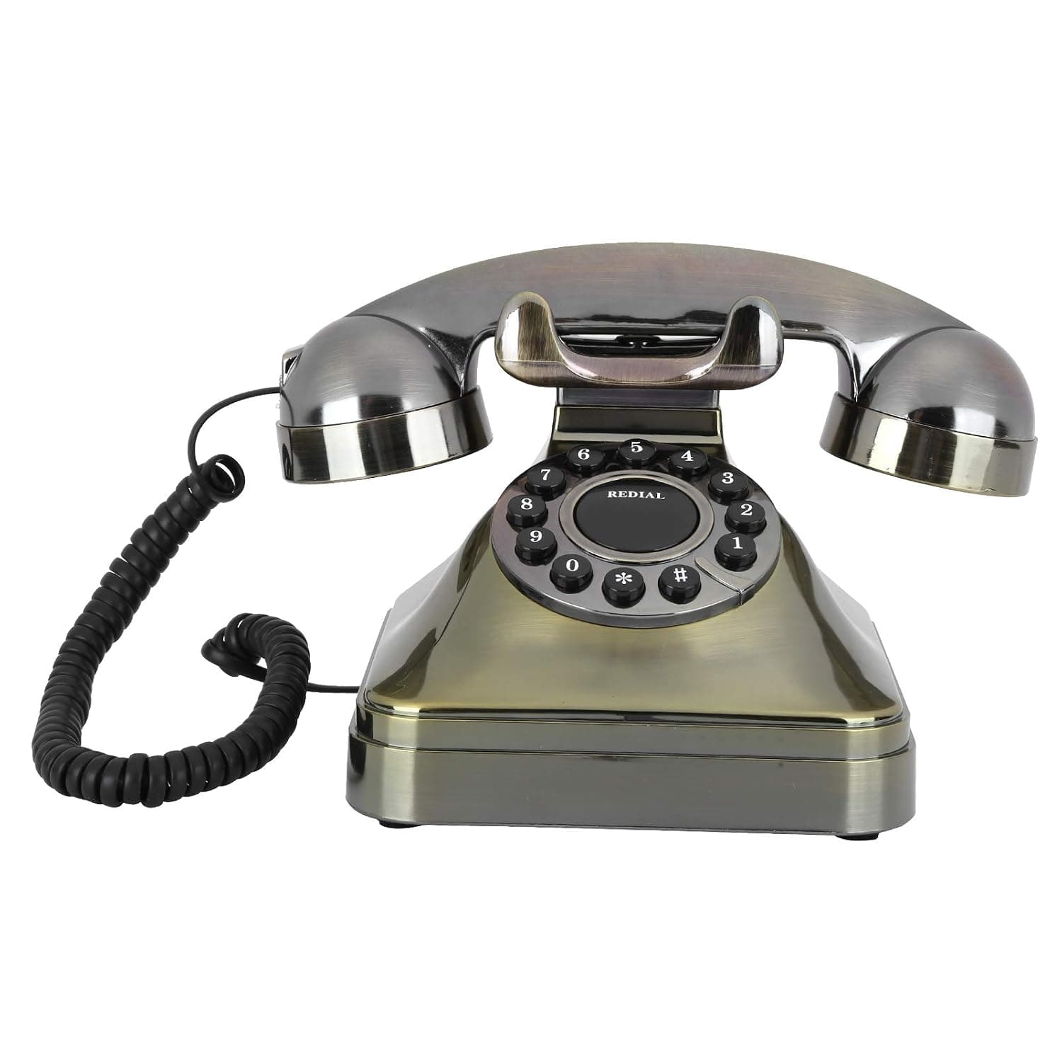 SENECESLI Vintage Landline, Old Fashioned Landline Phones with Classic Antique Style, Telephone Antique Bronze High Definition Call Large Button