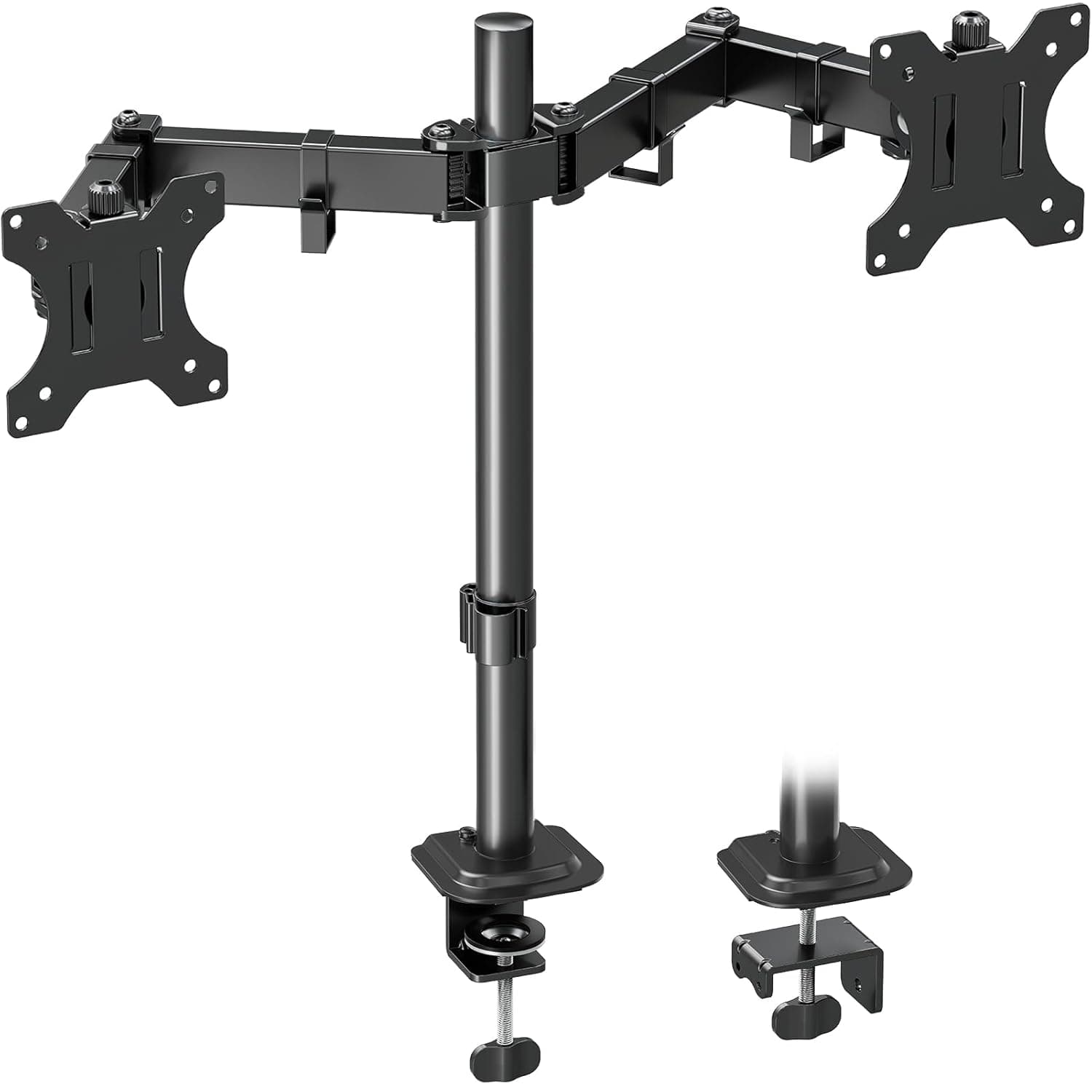 MOUNTUP Dual Monitor Desk Mount, Max 32 Inch up to 17.6lbs, Fully Adjustable Dual Monitor Arm for 2 LCD Screens, Dual Monitor Stand with C-Clamp and Grommet Base