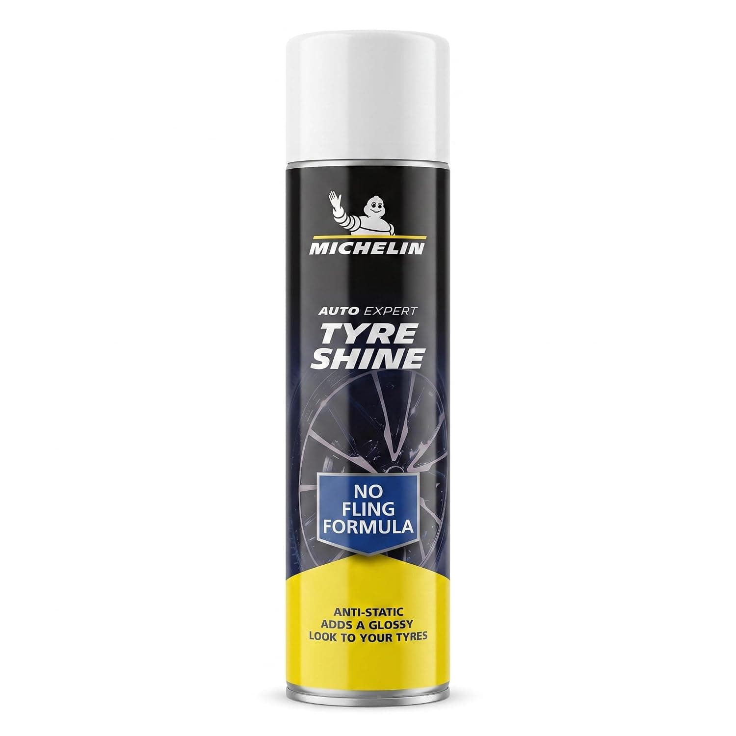 MICHELIN 31432 Tyre Shine 520ml Aerosol High Gloss Finish Anti-Static Dust Repellent Formula for Long Lasting Clean | Quick Dry Deep Shine Formula Car Care | Easy Application