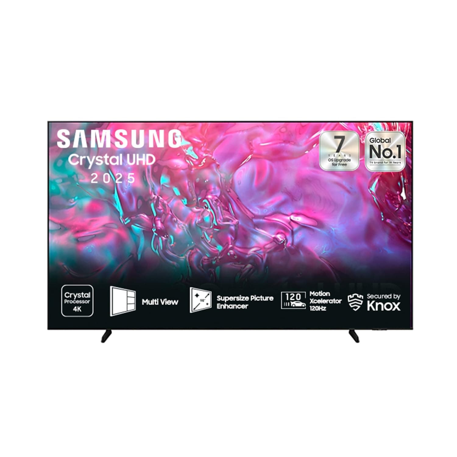 Samsung 98 Inch UHD TV, DU9000, 4K, Supersize Picture Enhancer, Motion Xcelerator 120Hz, Q-Symphony, Secured by Knox, Tizen Smart TV, UA98DU9000UXSA (2024 - KSA Version)