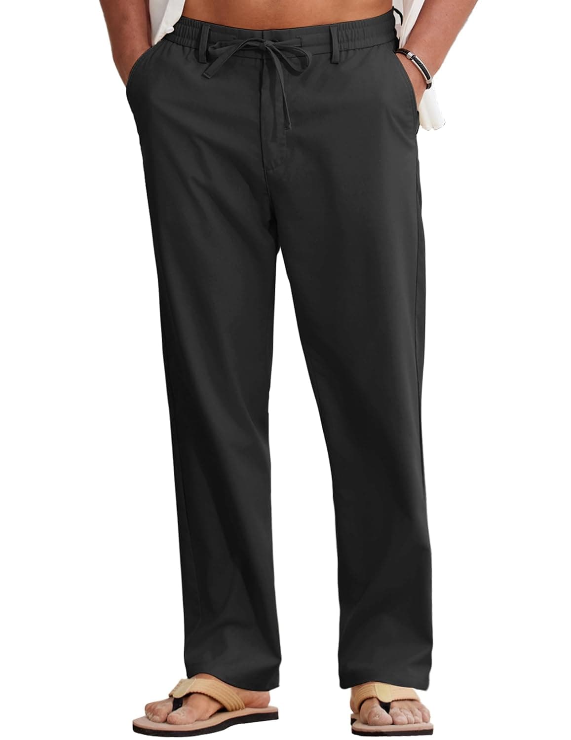 COOFANDY mens Men Linen Pants Classic (pack of 1)