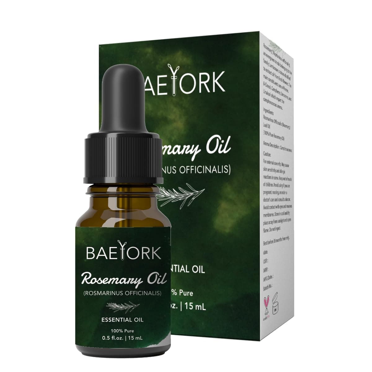 Rosemary Essential Oil 15mL (0.5 Fl. Oz.) – 100% Pure Natural Oil for Diffusers, DIY Blends, Skin & Hair Care, Vegan & Cruelty-Free