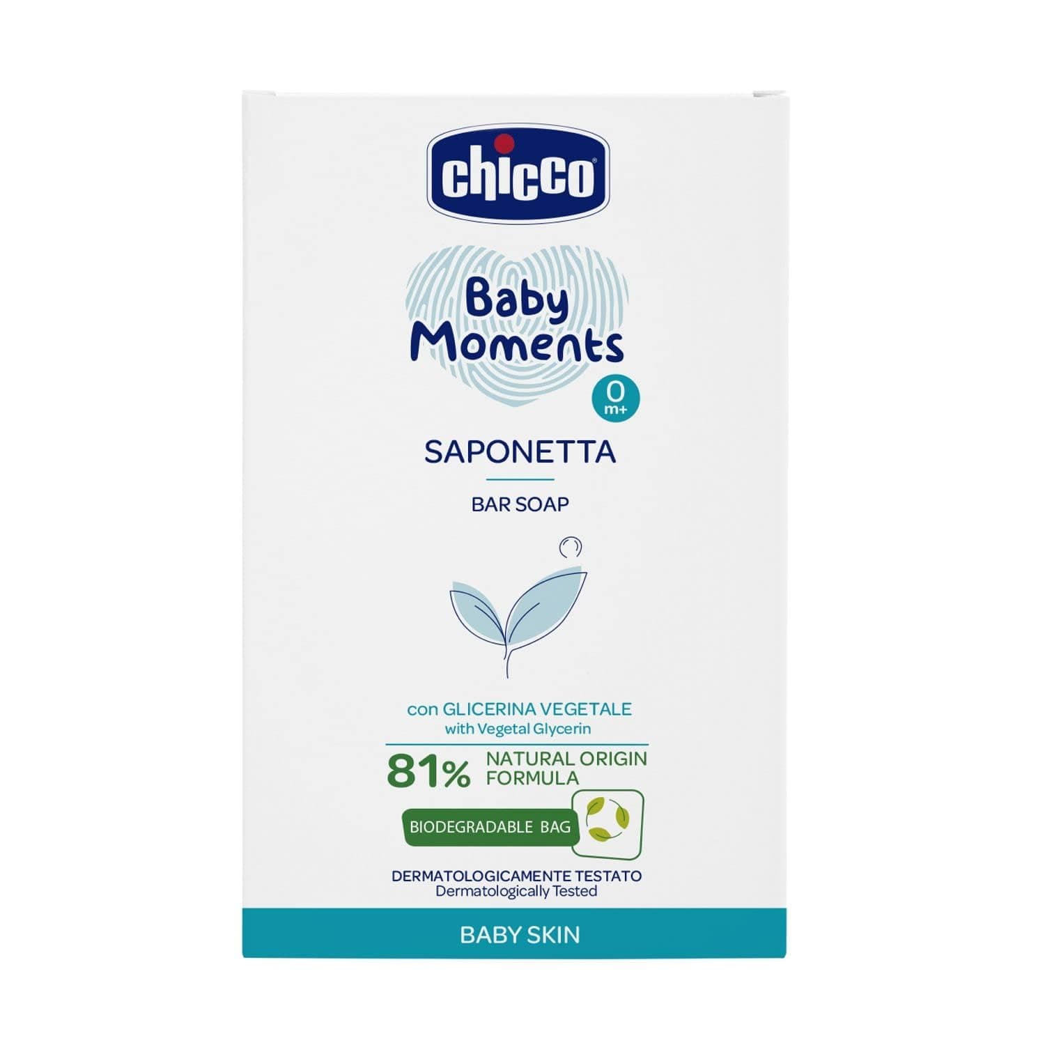 Chicco Baby Moments Bar Soap For Skin 0M+ 100Gr, Multi Color