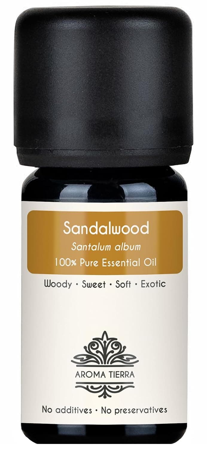 Sandalwood Essential Oil (Indian Sandalwood Oil) - Aroma Tierra - 100% Pure & Natural, Authentic - 5ml