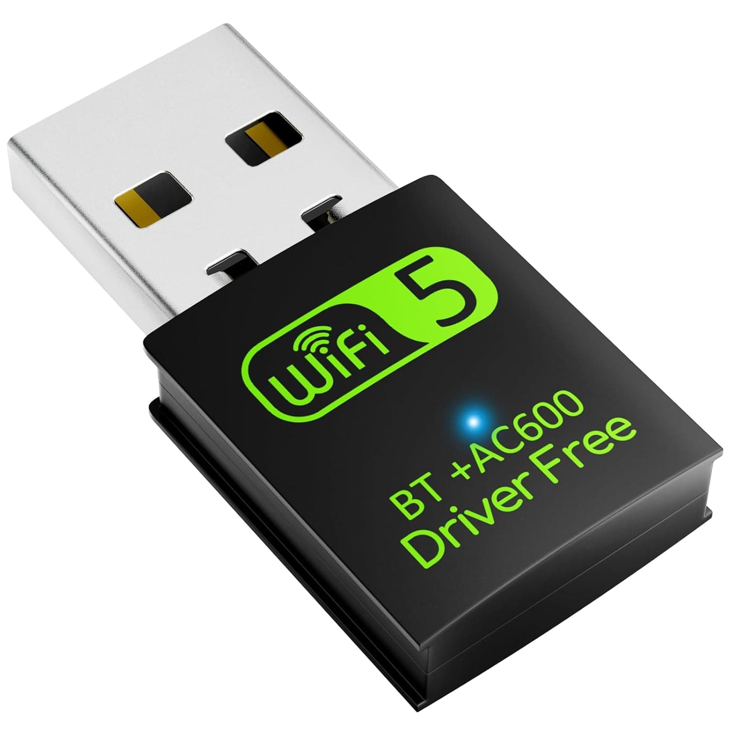 USB WiFi Bluetooth Adapter, 600Mbps Dual Band 2.4/5Ghz Wireless Network External Receiver, Mini WiFi Dongle for PC/Laptop/Desktop